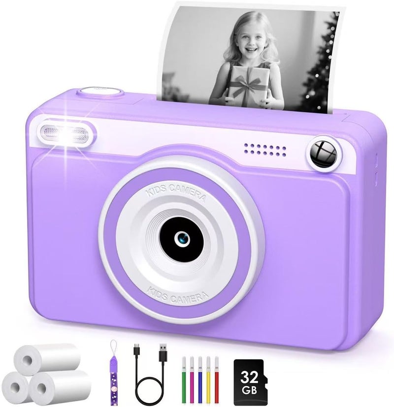 GREENKINDER Kids Instant Camera Gifts Toys - Mini Print Photo Paper Digital Cameras for 3 4 5 6 7 8 9 10 11 12 Year Old Girls Boys - Kid Christmas Birthday Gift Toy Age 3-5 5-7 7-8 8-10 10-12 Years Girl Boy - Image 1